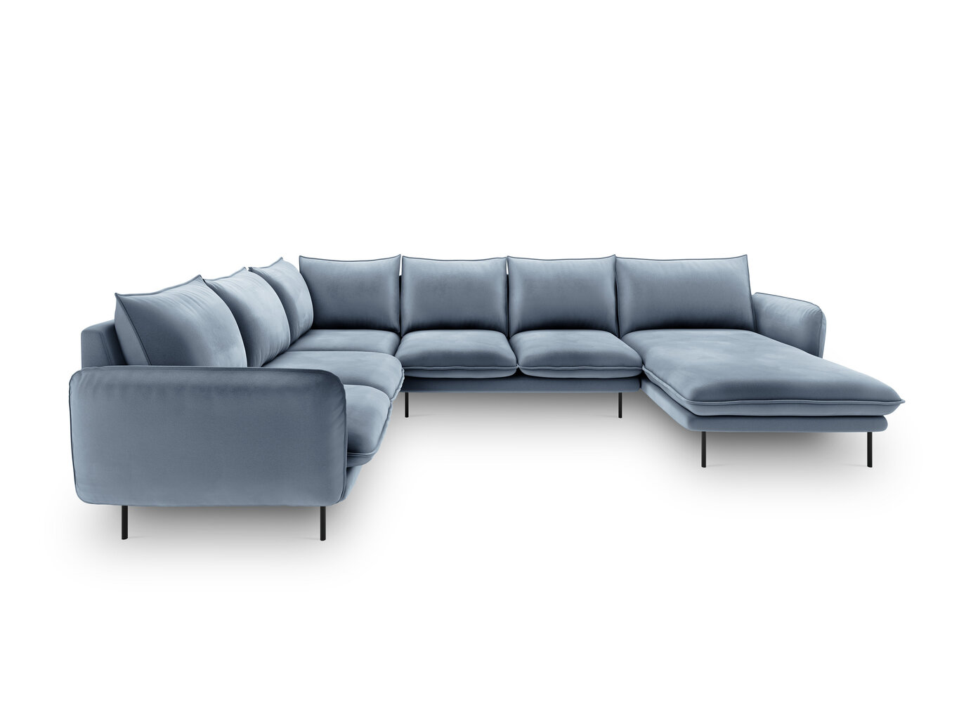 Stūra dīvāns Cosmopolitan Design Panoramic Vienna, gaiši zils/melns cena un informācija | Stūra dīvāni | 220.lv