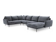 Stūra dīvāns Cosmopolitan Design Panoramic Vienna, pelēks/melns cena un informācija | Stūra dīvāni | 220.lv