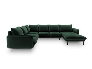 Stūra dīvāns Cosmopolitan Design Panoramic Vienna, zaļš/melns cena un informācija | Stūra dīvāni | 220.lv