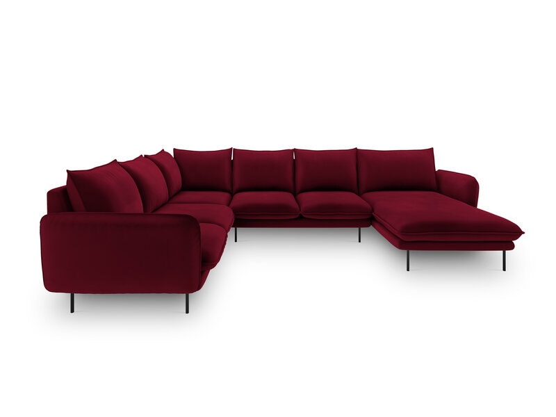 Stūra dīvāns Cosmopolitan Design Panoramic Vienna, sarkans/melns cena