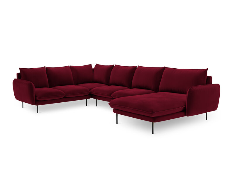 Stūra dīvāns Cosmopolitan Design Panoramic Vienna, sarkans/melns internetā