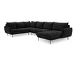 Stūra dīvāns Cosmopolitan Design Panoramic Vienna, melns cena un informācija | Stūra dīvāni | 220.lv