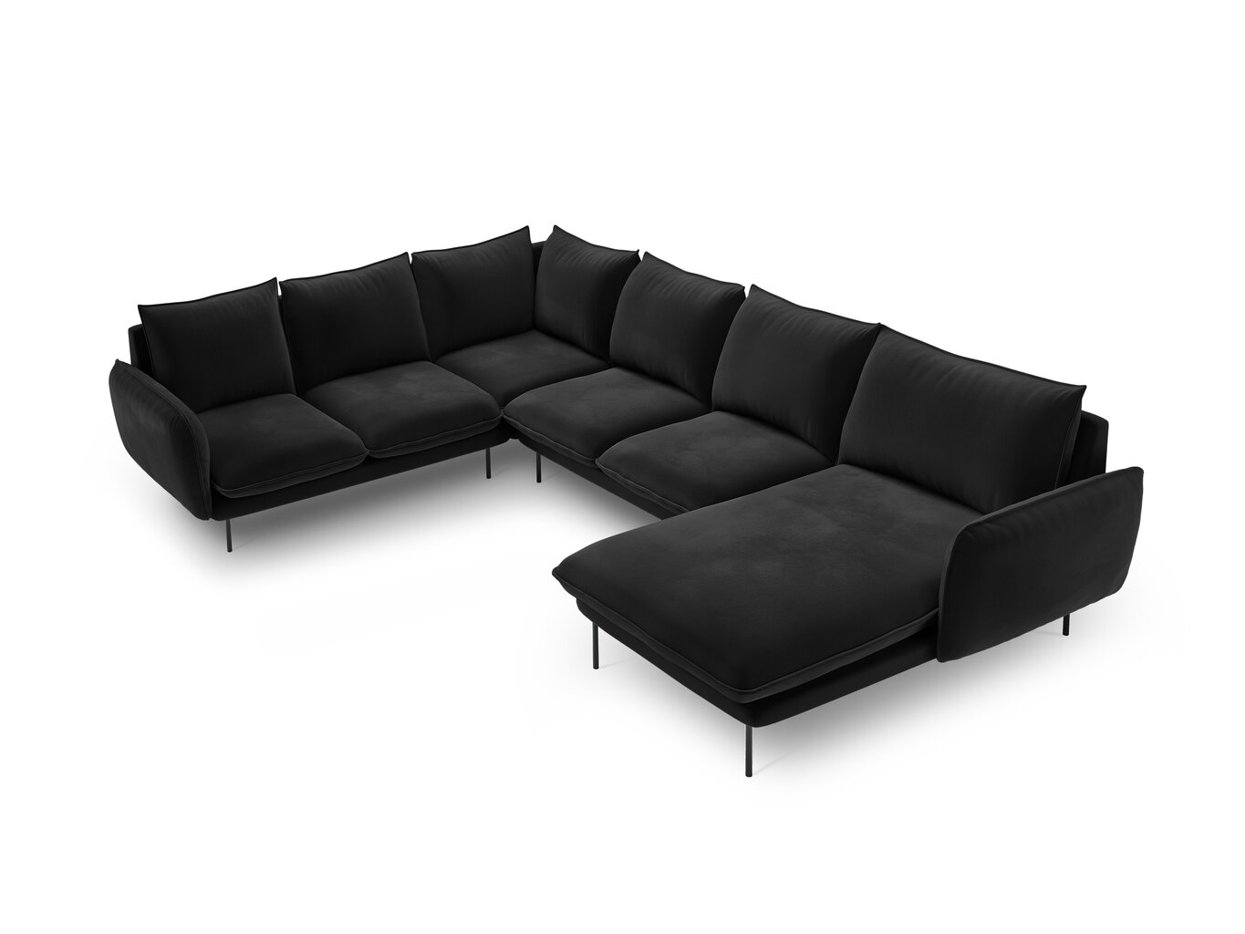 Stūra dīvāns Cosmopolitan Design Panoramic Vienna, melns cena un informācija | Stūra dīvāni | 220.lv