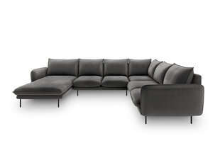 Stūra dīvāns Cosmopolitan Design Panoramic Vienna, tumši pelēks/melns cena un informācija | Stūra dīvāni | 220.lv