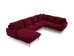 Stūra dīvāns Cosmopolitan Design Panoramic Vienna, sarkans/melns cena un informācija | Stūra dīvāni | 220.lv