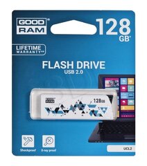 Goodram Flashdrive Cl!ck 128GB USB 2.0 biały cena un informācija | USB Atmiņas kartes | 220.lv