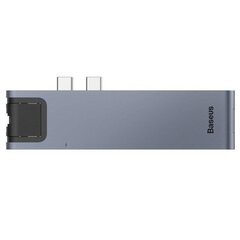 Baseus CAHUB-L0G 7 in 1 dokstacija priekš MacBook / HDMI / 2 x USB 3.0 / USB-C / rj45 / SD / Micro SD Thunderbolt C+ cena un informācija | Adapteri un USB centrmezgli | 220.lv