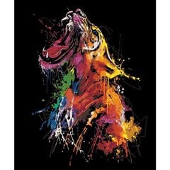 Gleznošanas komplekts pēc numuriem - Krāsains tīģeris, 40x50 cena un informācija | Gleznas pēc numuriem | 220.lv