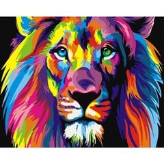 Gleznošanas komplekts pēc numuriem - Krāsains Lauva, 30x40 cena un informācija | Gleznas pēc numuriem | 220.lv