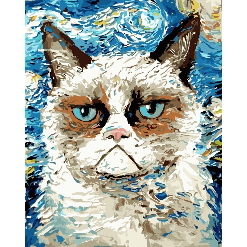 Gleznošanas komplekts pēc numuriem - Kaķis, 40x50 cena un informācija | Gleznas pēc numuriem | 220.lv