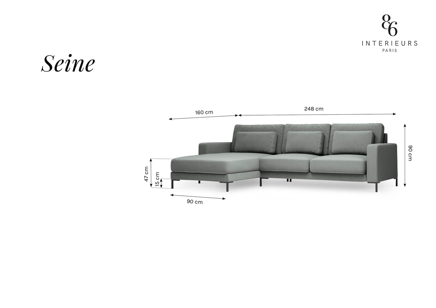 Stūra dīvāns Interieurs86 Seine, rozā cena un informācija | Stūra dīvāni | 220.lv
