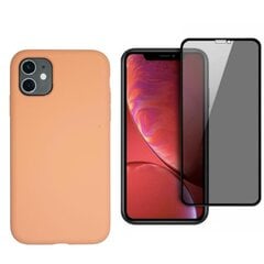 Силиконовый чехол «SoundBerry» Full protection + защитное стекло Privacy для iPhone 11 Pro цена и информация | Чехлы для телефонов | 220.lv