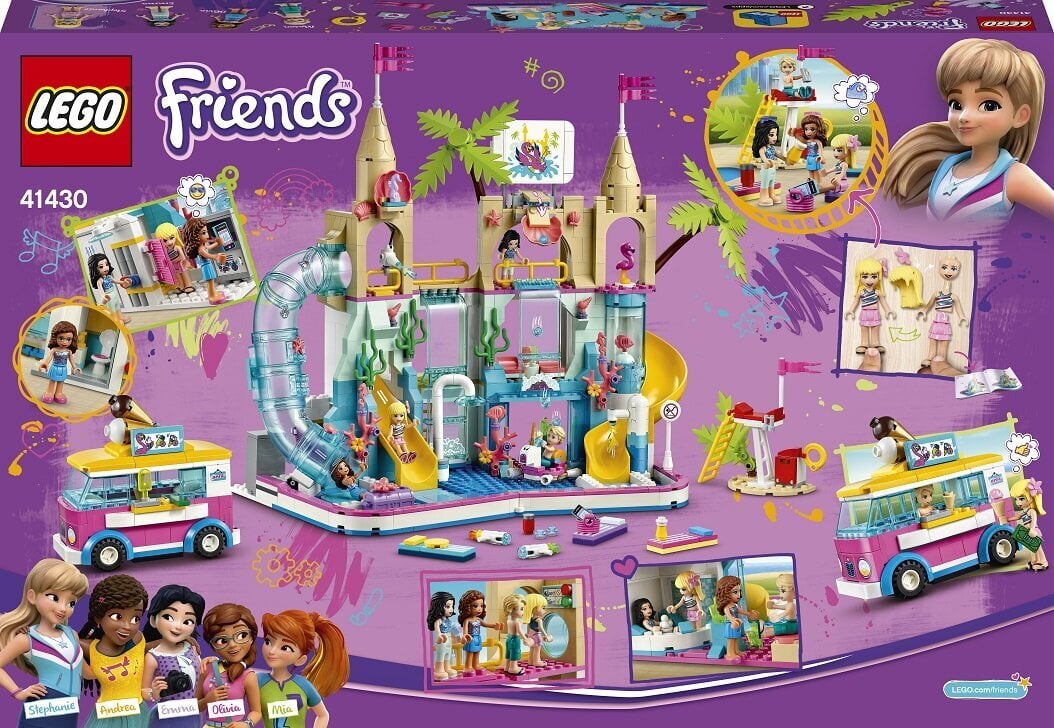 41430 LEGO® Friends Vasaras atrakciju ūdens parks cena un informācija | Konstruktori | 220.lv