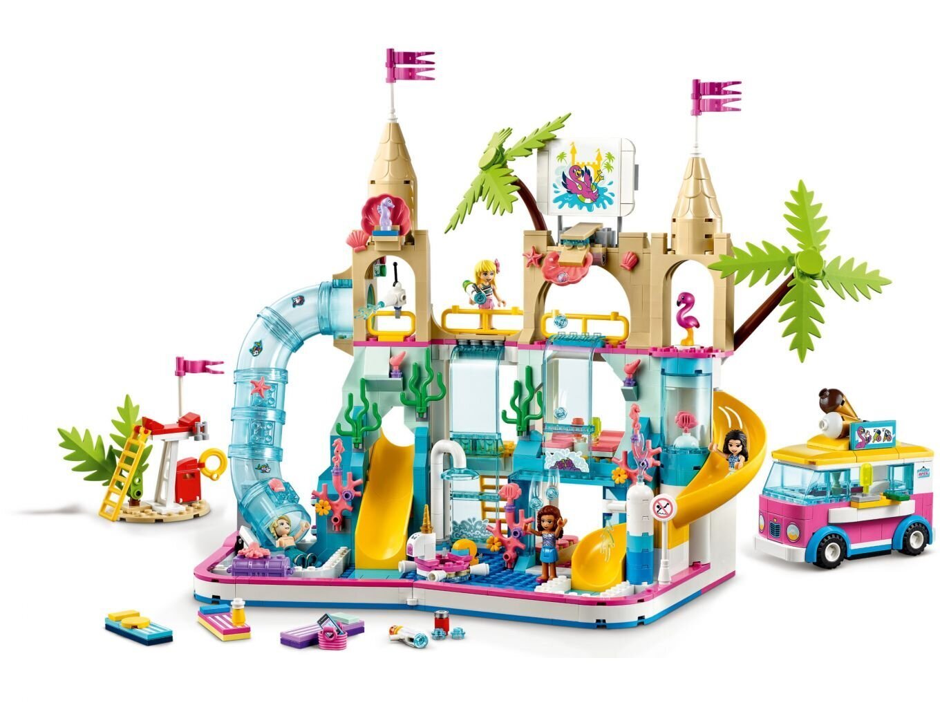 41430 LEGO® Friends Vasaras atrakciju ūdens parks cena un informācija | Konstruktori | 220.lv