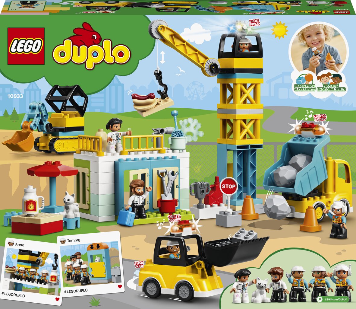 10933 LEGO® DUPLO Celtnis un būvlaukums cena un informācija | Konstruktori | 220.lv