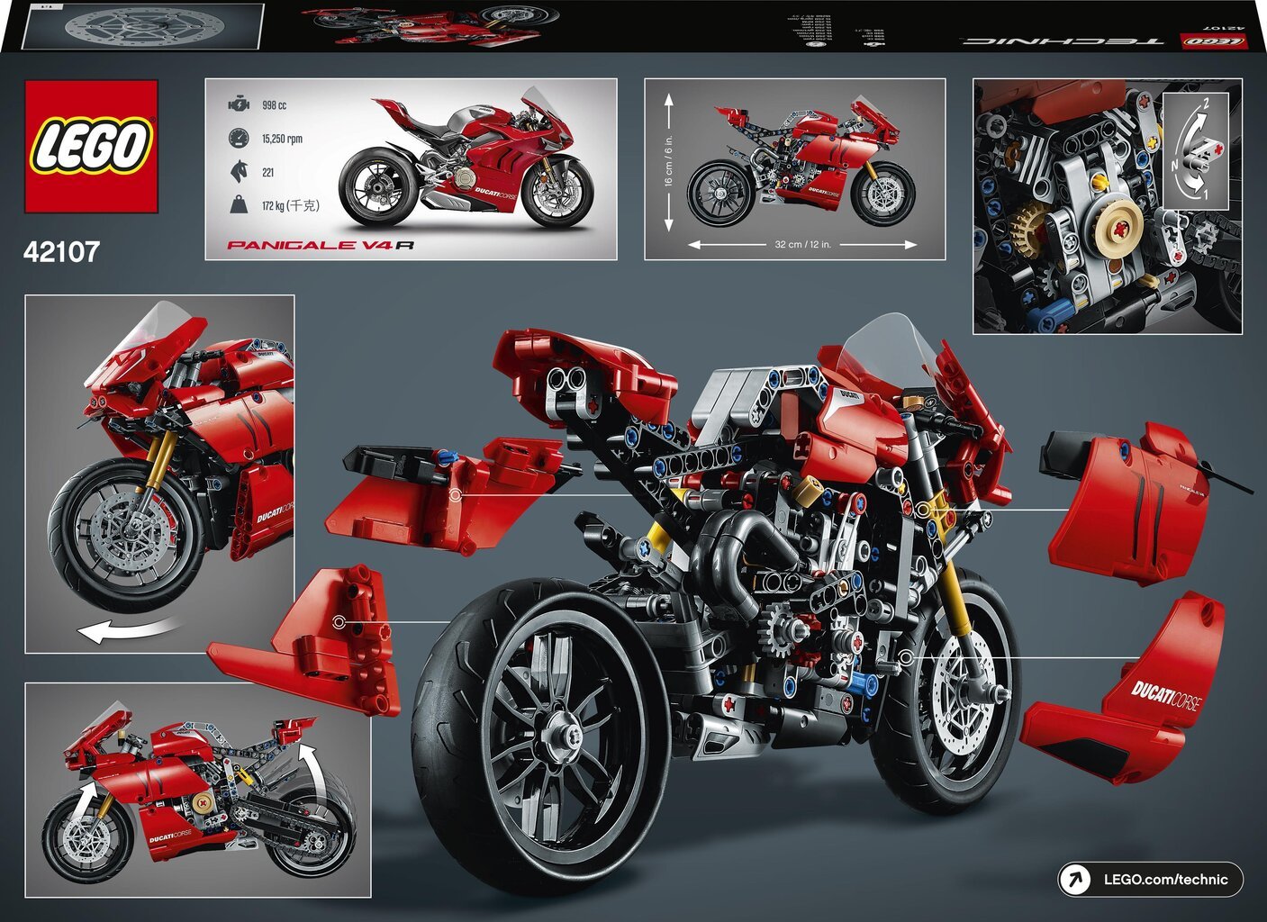 42107 LEGO® Technic Ducati Panigale V4 R цена и информация | Konstruktori | 220.lv