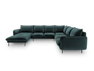 Stūra dīvāns Cosmopolitan Design Panoramic Vienna, tumši zaļš/melns cena un informācija | Stūra dīvāni | 220.lv