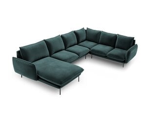 Stūra dīvāns Cosmopolitan Design Panoramic Vienna, tumši zaļš/melns cena un informācija | Stūra dīvāni | 220.lv