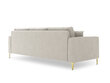 Trīsvietīgs dīvāns Kooko Home Poeme, gaišas smilškrāsas/zelta krāsas cena un informācija | Dīvāni | 220.lv