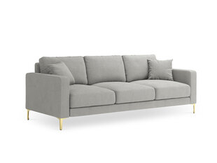 Trīsvietīgs dīvāns Kooko Home Poeme, gaiši pelēks/zelta krāsas cena un informācija | Dīvāni | 220.lv