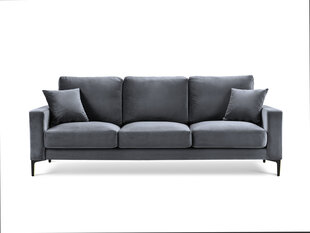 Трехместный бархатный диван Kooko Home Harmony, темно-серый цена и информация | Диваны | 220.lv