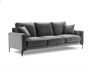Трехместный бархатный диван Kooko Home Harmony, серый цена и информация | Диваны | 220.lv