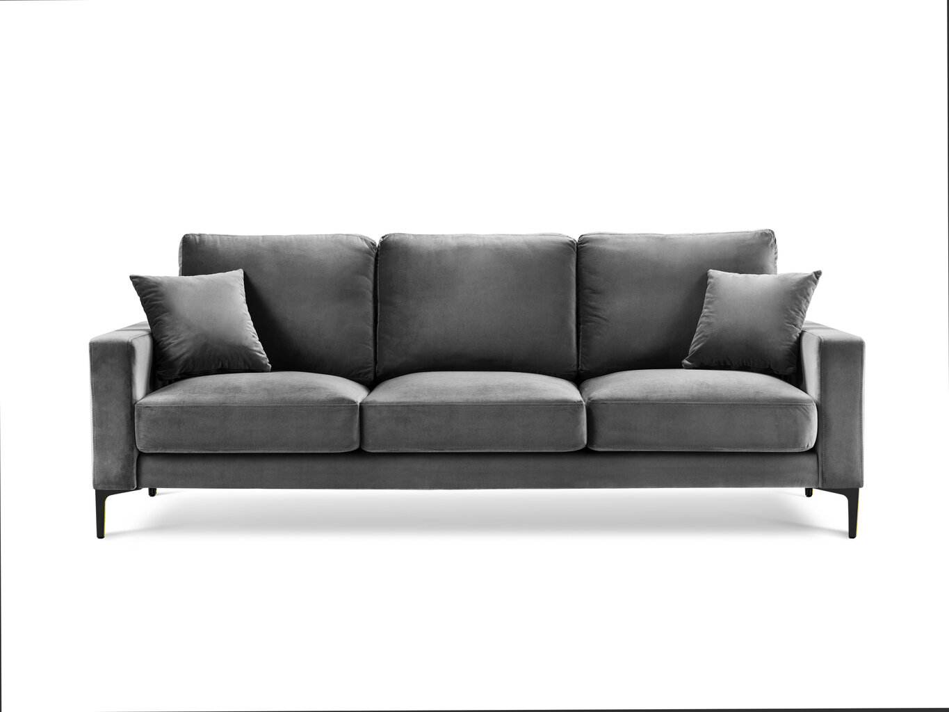 Trīsvietīgs samta dīvāns Kooko Home Harmony, pelēks cena un informācija | Dīvāni | 220.lv