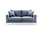 Divvietīgs samta dīvāns Kooko Home Poeme, gaiši zils