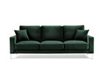 Trīsvietīgs samta dīvāns Kooko Home Lyrique, tumši zaļš