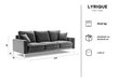Trīsvietīgs samta dīvāns Kooko Home Lyrique, pelēks cena un informācija | Dīvāni | 220.lv