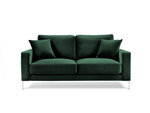 Divvietīgs samta dīvāns Kooko Home Lyrique, tumši zaļš