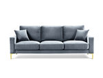 Trīsvietīgs samta dīvāns Kooko Home Poeme, gaiši zils