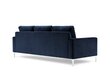 Trīsvietīgs samta dīvāns Kooko Home Lyrique, zils cena un informācija | Dīvāni | 220.lv