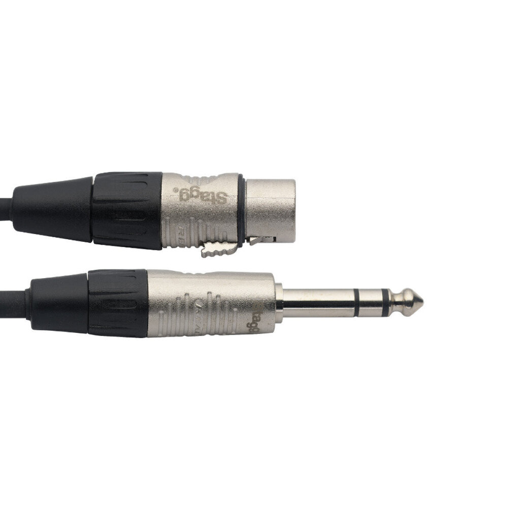 Stagg REAN XLR/f - 6.35mm Jack TRS, 1m cena un informācija | Kabeļi un vadi | 220.lv