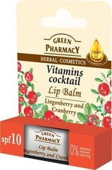 Lūpu balzams ar brūklenēm un dzērvenēm Green Pharmacy SPF 10 3,6 g cena un informācija | Lūpu krāsas, balzāmi, spīdumi, vazelīns | 220.lv
