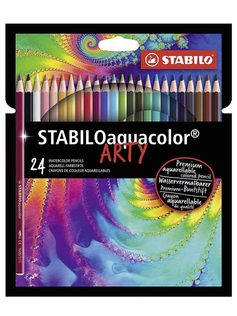 Akvareļzīmuļi Stabilo Aquacolor ARTY, 24 krāsas цена и информация | Modelēšanas un zīmēšanas piederumi | 220.lv