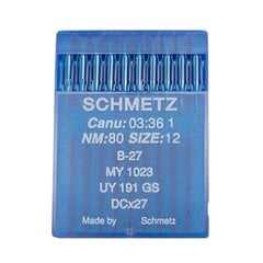 Набор игл для промышленных швейных машин Schmetz B-27 № 80  10 шт.  цена и информация | Принадлежности для шитья | 220.lv