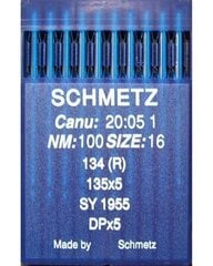 Набор игл для промышленных швейных машин «Schmetz» 134(R) № 100 10 шт. цена и информация | Принадлежности для шитья | 220.lv