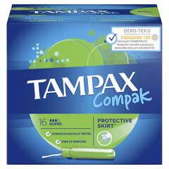 Tamponi TAMPAX Compak Super, 16 gab. cena un informācija | Tamponi, higiēniskās paketes, ieliktnīši | 220.lv