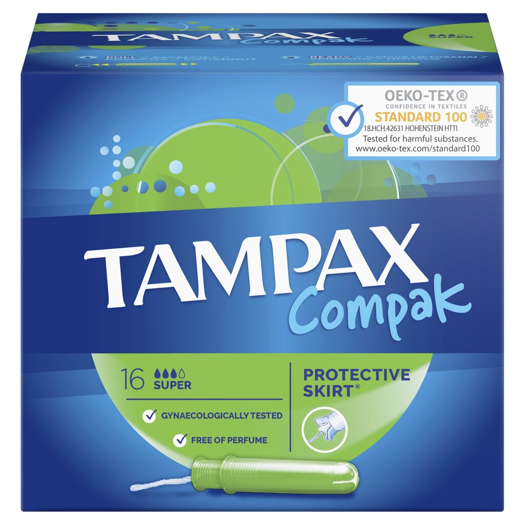 Tamponi TAMPAX Compak Super, 16 gab. цена и информация | Tamponi, higiēniskās paketes, ieliktnīši | 220.lv