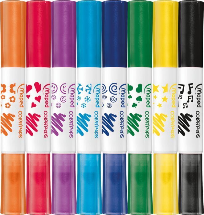 Flomasteri MAPED Color'peps DuoStamp 8 krāsas цена и информация | Modelēšanas un zīmēšanas piederumi | 220.lv