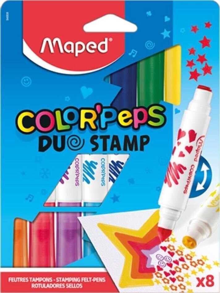 Flomasteri MAPED Color'peps DuoStamp 8 krāsas цена и информация | Modelēšanas un zīmēšanas piederumi | 220.lv