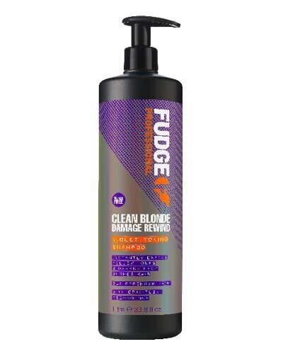 Dzeltenā toņa neitralizējošs šampūns matiem Fudge Professional Clean Blonde Damage Rewind Violet-Toning 1000 ml цена и информация | Šampūni | 220.lv