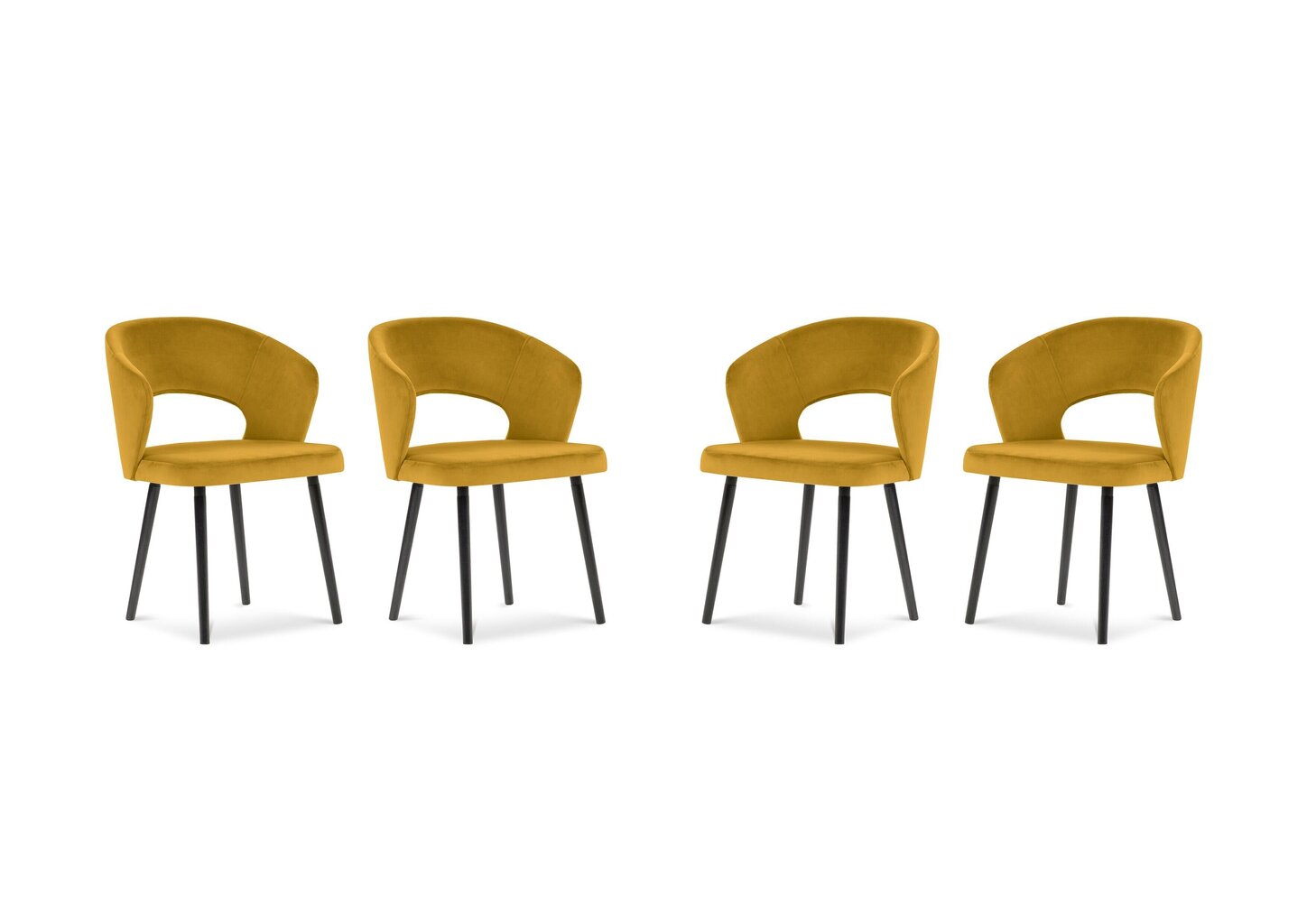 4-u krēslu komplekts Windsor and Co Elpis, dzeltens цена и информация | Virtuves un ēdamistabas krēsli | 220.lv