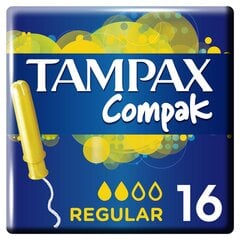 Tamponi TAMPAX Compak Regular, 16 gab. cena un informācija | Tamponi, higiēniskās paketes, ieliktnīši | 220.lv