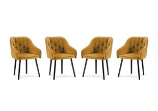 Комплект из 4-х стульев Milo Casa Luisa, желтый цена и информация | Стулья для кухни и столовой | 220.lv