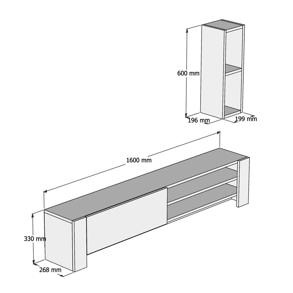 Sekcija Kalune Design Naz, balta/brūna cena un informācija | Sekcijas | 220.lv