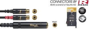 REAN 3.5mm TRS/f - 2 x RCA 10 cm cena un informācija | Kabeļi un vadi | 220.lv