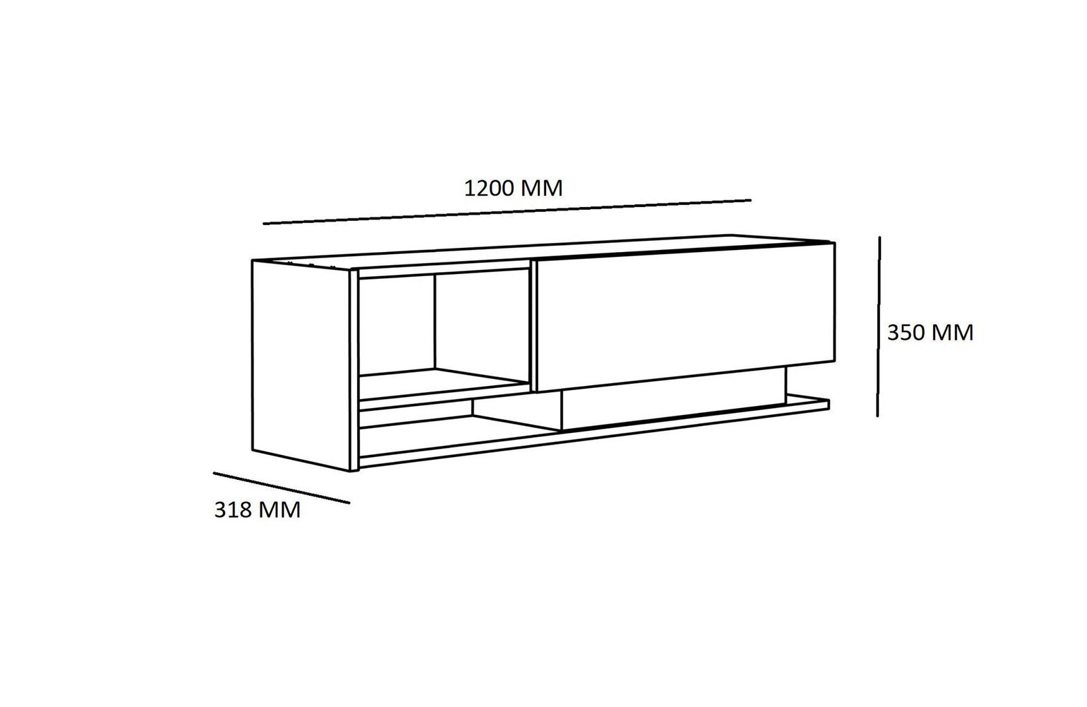 TV galdiņš Kalune Design Damla, balts цена и информация | TV galdiņi | 220.lv