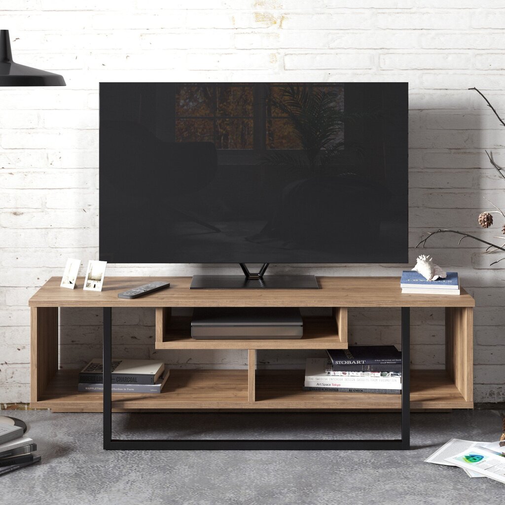 TV galdiņš Kalune Design Asal 120 cm, brūns/melns cena un informācija | TV galdiņi | 220.lv